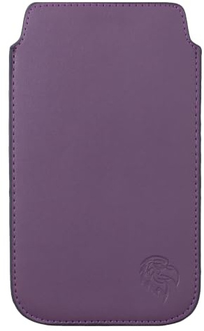 Davii Schutztasche passend für Samsung Galaxy S7 / S10e (nur Handy), Einsteckhülle Handytasche mit Zuglasche – weiches Innenfutter Adler Standard ML Dunkel-Lila