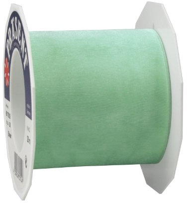 PRESÄSENT C.E. Pattberg Sheer organza aband mintgrön, 25 m presentband för inslagning av gåvor, 72 mm bredd, tillbehör för dekoration och hantverk, dekorband
