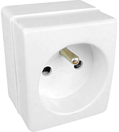 Zenitech Enchufe 2P+T 16A en superficie Blanco Beijing