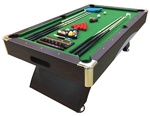 Simba Annibale 7ft Billardtisch, Grün, 188 x 96 cm, Neu, Vollausstattung, Schwarzbraun mit Grünem Tuch, Professionell, Ideal für belustigende Abende mit Freunden