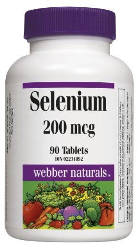 Webber Naturals Selenium, 200mcg, 90 Tablets x 5 Bottles