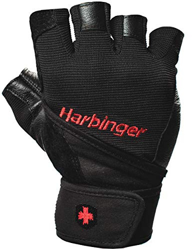 Harbinger Pro Wrist Wrap Fitness Handschuh Herren, Gewichtheber Handschuhe, Waschmaschinengeeignet, Schwarz, XL