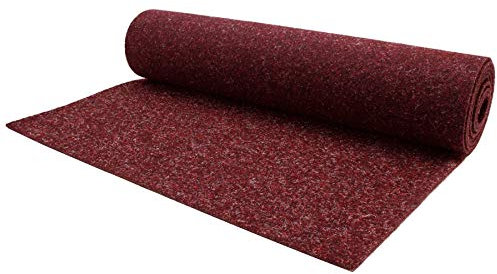 Nadelfilz MERLIN Bodenbelag 200x600 cm Rot | Robuste Auslegware mit 17dB Trittschallminderung | Stuhlrollengeeignet & farbecht | GUT-zertifizierter Nadelfilzboden für Büro Messe Hotel