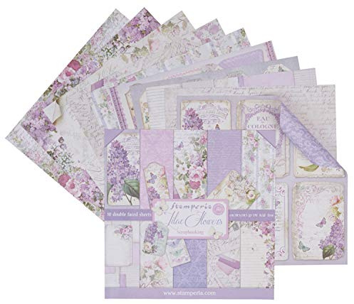 Stamperia paper block 10 leaves twice 30 x 30 lilac