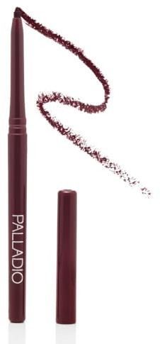 Palladio Retractable Waterproof Lip Liner High Pigmented and Creamy Color Slim Twist Up Smudge Proof Formula with Long Lasting All Day Wear No Sharpener Required, Black Berry