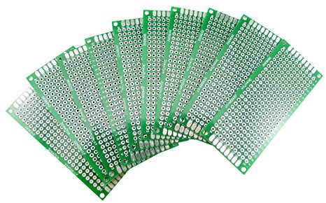 Aihasd 10 Stück Double Side PCB Board Prototype Lochrasterplatine Kit 3x7CM Lochrasterplatte Leiterplatte Platine kompatibel mit dem Arduino Kits für DIY Löten