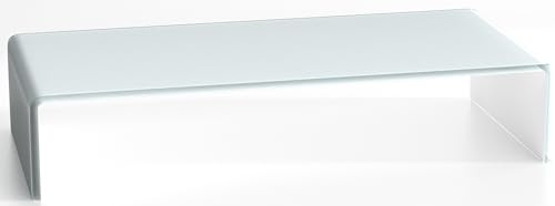 DURATABLE® Lapdesk Glasaufsatz in Superweiß 550 mm x 250 mm x 110 mm Glastisch LCD Monitor-Tisch Notebook Erhöhung