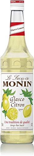 MONIN Sirup Glasco Limon 0,7 l | Süß-saurer Zitronengeschmack aus süditalienischen Zitronen - für Cocktails, Limonaden und Eistee