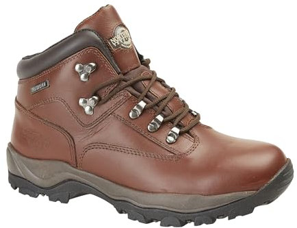 Northwest Territory Inuvik Men's Hiking/Walking Leather Waterproof High Rise Boots (Brown, numeric_12)