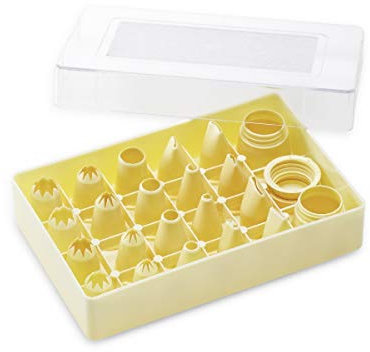 thermohauser Set Kleine Tüllen Mix 2 (Kunststoff PP), Gr. S, 24-teilig., versch. Tüllen inkl. zwei Adapter, in Aufbewahrungskassette