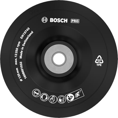 Bosch 1x PRO Backing Pad for Small Angle Grinders, M14, Soft (Ø 125 mm, Professional Accessory Small Angle Grinder)