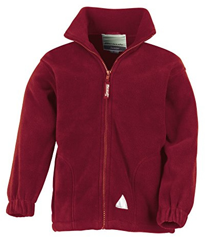 Kids full zip fleece burgundy 10-12