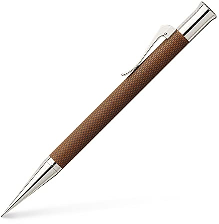 Graf von Faber-Castell 136535 Drehbleistift, Braun | Guillochierter Edelharzschaft mit rhodinierten Metallteilen und Härtegrad B