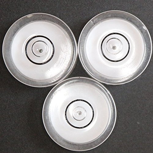 3x Niveaux à Bulle D'air avec Guide à Bille en Métal (Blanc) /Rond Bulls Eye, Fiole Circulaire Avec Bille Minuscule, Outil Horloge Passion Platine Appareil Photo Caravane