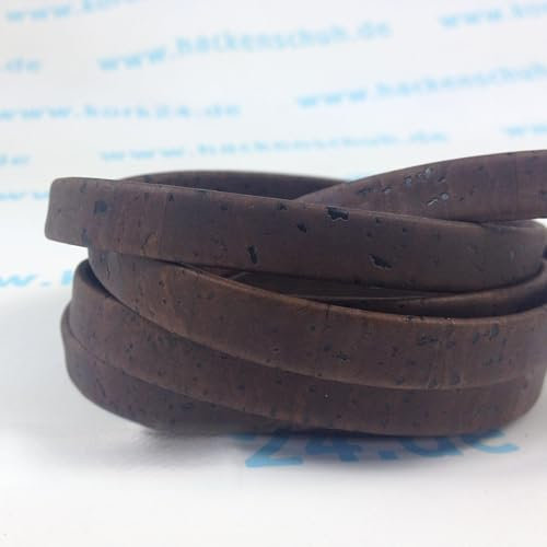 EKB-Korkband Harmonie BRAUN Veganer Leder-Ersatz, 10mm breit, 1m Länge
