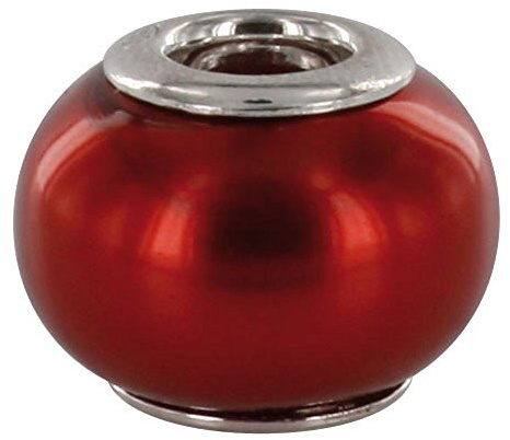 Baci Belli - Charms argent 925/1000e verre Murano bordeaux