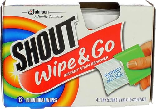 Shout Wipe & Go Lingettes instantanée Détachant 12 ch (pack de 2)