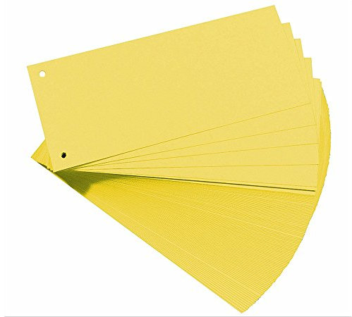 VR - Trennstreifen 10,5 x 24 cm, 100 Stück pro Pack, 180 g/qm!, Recycling-Papier, gelb, 2-fach gelocht