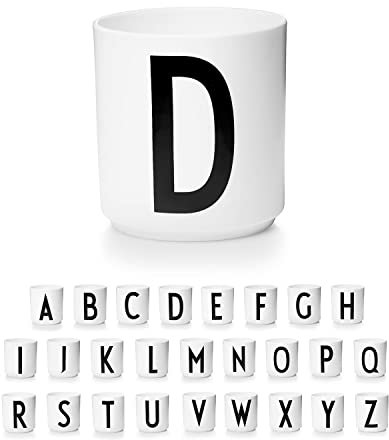 Design Letters Porzellan Kaffeetassen A-Z | Weiße Tassen für Weihnachten, Weihnachtsgeschenke Kleinigkeiten, Weihnachtsgeschenke für Frauen, Männer | Kaffeebecher | Tasse Personalisiert | 250 Ml