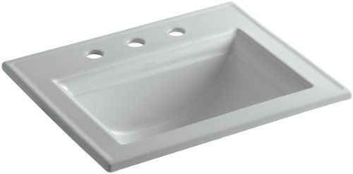 KOHLER K-2337-8-95 Memoirs Self-Rimming Bathroom Sink with Stately Design and 8 Centers, Ice Grey