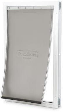 PetSafe Freedom Aluminum Pet Door - Easy Installation Heavy Duty Dog & Cat Door with Magnetic Tinted Flap - Long-Lasting Pet-Friendly Design - Extra Large - for Dogs Up to 220 lb