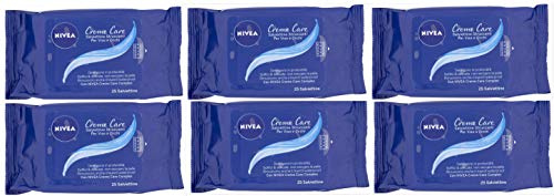 Nivea Salviette struccanti con crema, confezione da 6 (6 x 25 ml)