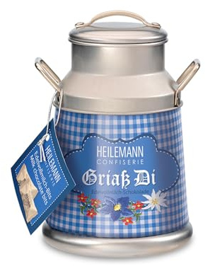 Heilemann Alpenserie Oktoberfest Bayern Milchkanne gefüllt mit Vollmilch-Schokolade