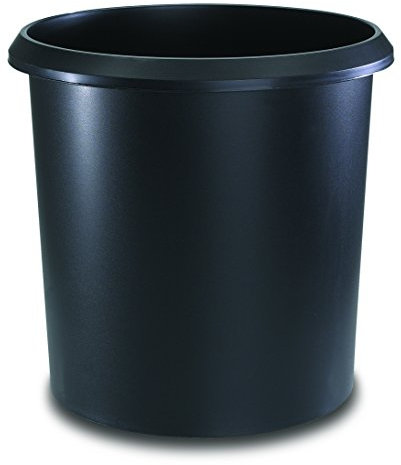 PASSATOIA Allrounder cestino rotondo Bidone delle immondizie con manico, plastica resistente, 18 L 18 l nero