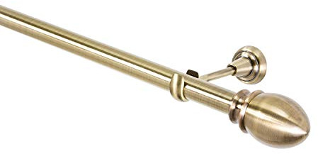 MDEKOR Gardinenstange 25 mm 1-Lauf Antik-Gold Metall, 160