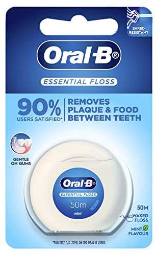Oral-B Essential floss gewachste Zahnseide entfernt Plaque, in ihrer Pinsel CON nicht Reichweite 50 m