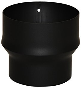 Kamino-Flam Raccord de Réduction en acier laqué Senotherm, Tuyau de Poêle env. 2 mm, Ø env. 120 mm/150 mm, Tuyau de Raccordement, Tube , Testé par le Standard EN 1856-2, Noir