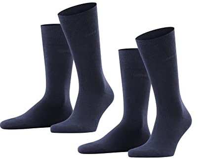 ESPRIT Herren Socken Basic Uni Multipack M So Baumwolle einfarbig 2 Paar, Blau Marine 6120, 43-46