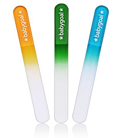 Babygoal Paquete de 3 limas de uñas para recién nacidos, con una bolsa, vidrio flotado checo, regalo para recién nacidos, niños pequeños, bebés y niños pequeños 3NF02
