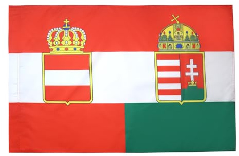 AZ FLAG Flagge Österreich-Ungarn 1867-1918 90x60 cm Polyester 100D Hohlsaum | Für innen und außen Österreichisch-Ungarische Monarchie dekorative Flagge doppelte Nähte und verstärkte Kanten mit Masttunnel