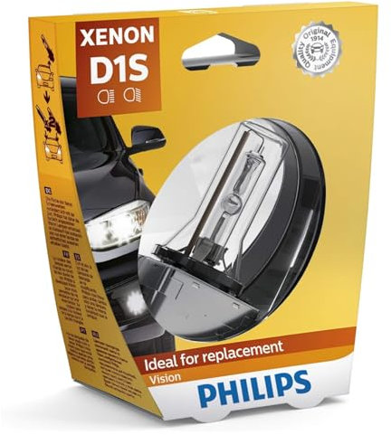 Philips Xenon Vision D1S, Ampoule Xénon Pour Éclairage Automobile, Solution Parfaite Pour Le Remplacement D'Une Lampe À La Fois, Lot De 1