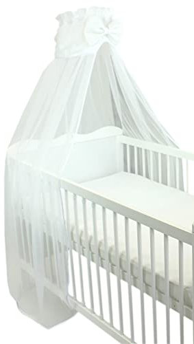 TupTam Babybett Himmel mit Schleife Transparent, Farbe: Weiß, Größe: ca. 170x240 cm