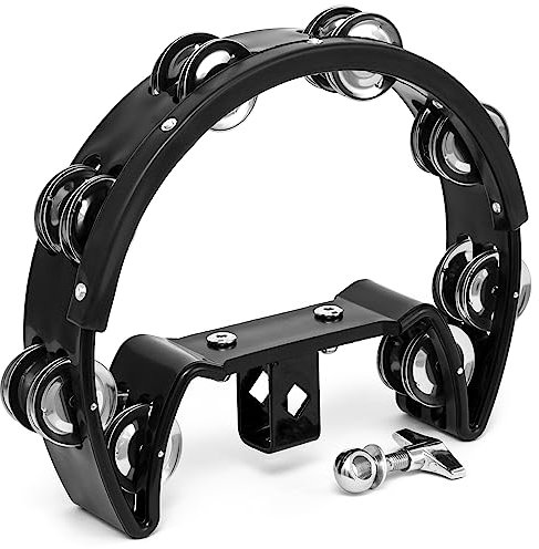 Tiger Halbmond-Tambourine mit Montierhalterung - schwarz