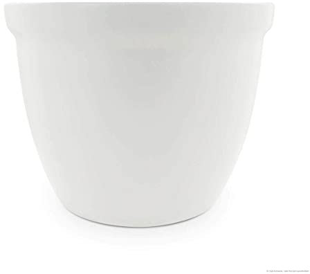 K K – Macetero Venus II, Cubremacetas, 22 x 18 cm, Color Blanco de Mate de cerámica