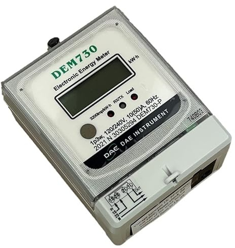DAE DEM730P Electric kWh Submeter, RS485, 1P3W (2 Hot wire, 1 Neutral), 120/240V, 50A, Internal CT