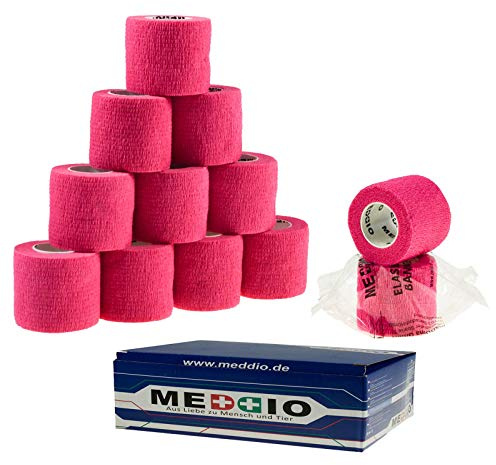 12 Haftbandagen Größe+Farbe wählbar - selbsthaftende Bandage Fixierverband selbstklebend, Farbe:pink energy, Größe:5cm