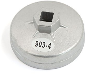 sourcing map 14 Flöten 73mm Ölfilterschlüssel Aluminiumlegierung Ölfilterkappen Satz Ölfilter-Werkzeug Silber