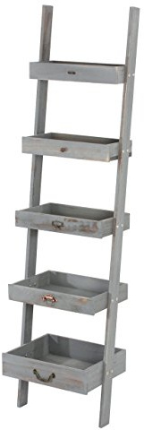 Mendler Standregal, 169x43x32cm - grau | Regal, Pflanzregal, Blumenständer Shabby-Look, Vintage