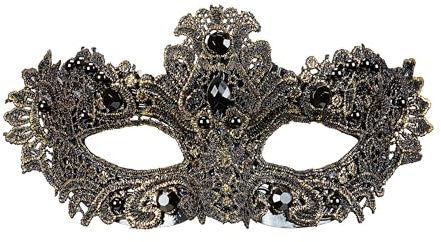 W WIDMANN MILANO Party Fashion 04703 - Augenmaske Noblesse, in antikem Gold, mit Glitter und Edelsteinen, Kostümzubehör, Accessoire, Venezianisch, Karneval, Mottoparty