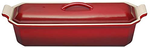 Le Creuset Terrina con prensa de cerámica de gres, 28 cm, 1, 1 L, Cereza, 91008428064000