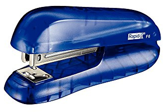 Rapid F6 Small Half Strip Stapler, 20 Sheet Capacity, Stapling, Tacking and Pinning, Compact Design, Transparent Blue, 5000271