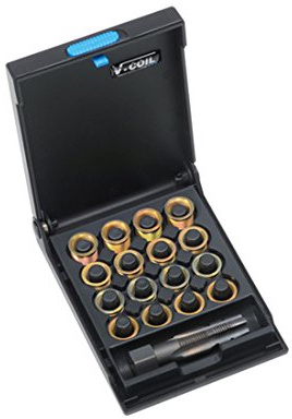 V-COIL Gewinde-Reparatur-Satz für Zündkerzengewinde M14x1,25, HexTap SP, 10 Gewindeeinsätze 12,7/17,5 mm