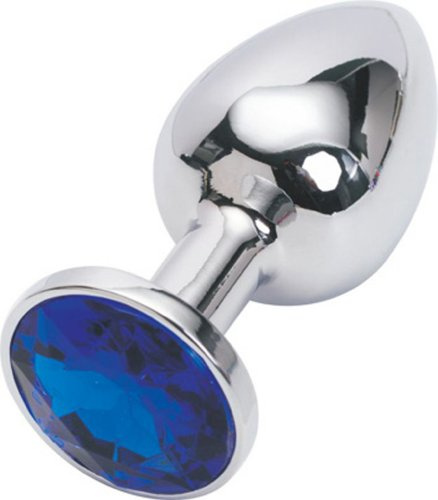 30mm Edelstahl Analplug Anal Plug Buttplug mit Kristall blau