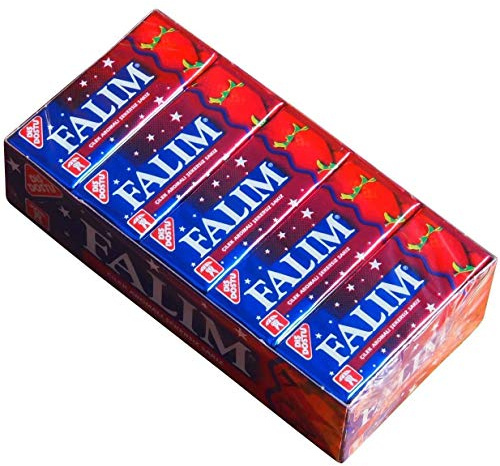 Falim Chicle con aroma a fresa sin azúcar (20 x 5 piezas/140g)
