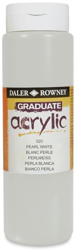 Daler-Rowney Graduate akrylfärg, plastflaska, 16 oz - 500 ml, pärlvit