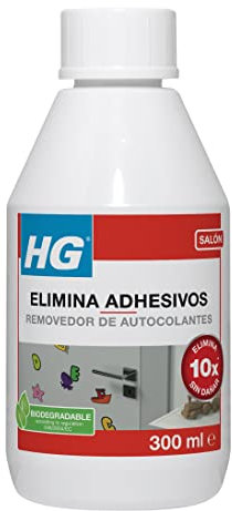 HG Elimina Adhesivos, Eliminador de Residuos y Pegamento, Producto de Limpieza para Eliminar Pegamento, Alquitrán, Grasa y Aceite - 300ml